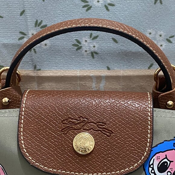 Longchamp Turtle Dove Gray Mini Tote Bag, Classic Dumpling Shape - Picture 3 of 7